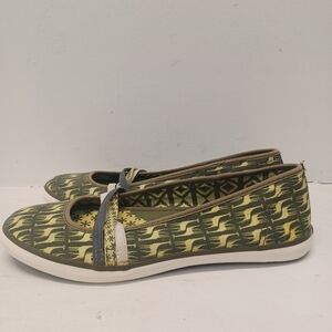 KEDS Eleanore Stylish Green and Yellow Women's Flats Slip-On Shoes Size US6